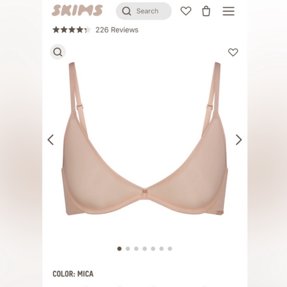 NWT - SKIMS - 36H - Weightless Scoop Bra - Mica